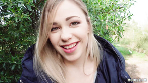 Slutty Russian Girl Takes Cash For Blowjob In Public Place