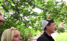 German Public Lady Outdoor 3way Fucked