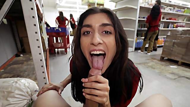 Insolent Teen Filmed Sucking Dick At The Store And Swallowing