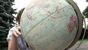 Beautiful Fresh Girl With Juicy Titties Renata Fox Rides Big Cock Outdoors