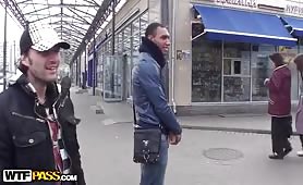 Outdoor Threesome Is First Such Experience For Redhead Amateur Chick