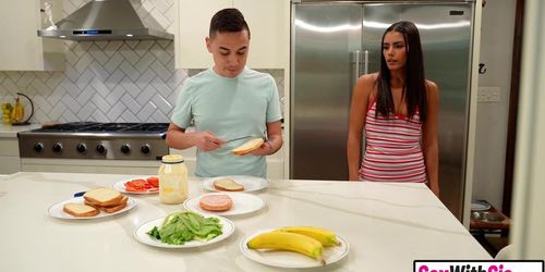 Latina Teen Stepsis Annoys Stepbro Till He Pounds Her Hairy Pussy