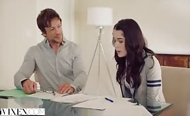 Pale Skin Student Destroying Pussy By Teacher's Big Cock