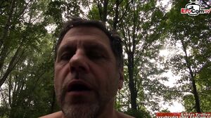 EroCom   Skinny Redhead Girl In Stockings Fucks Outdoor