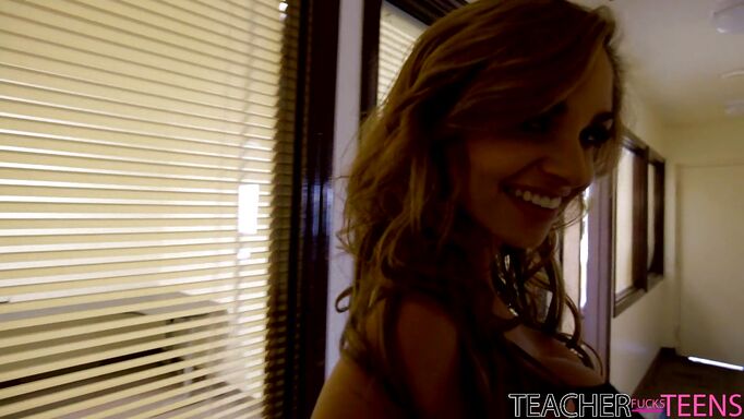 Ashley Blows Her Teacher And Eats His Load