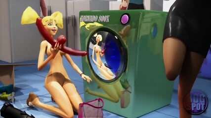 3DGSPOT   Two Busty Lesbians Try Double Dildo In A Public Store! UNCENSORED SEX!